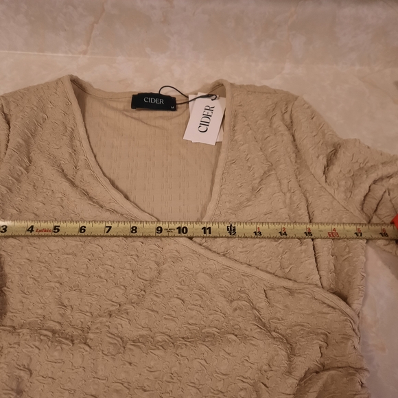 Cider Beige Long Sleeve Wrap Dress - Picture 8 of 11